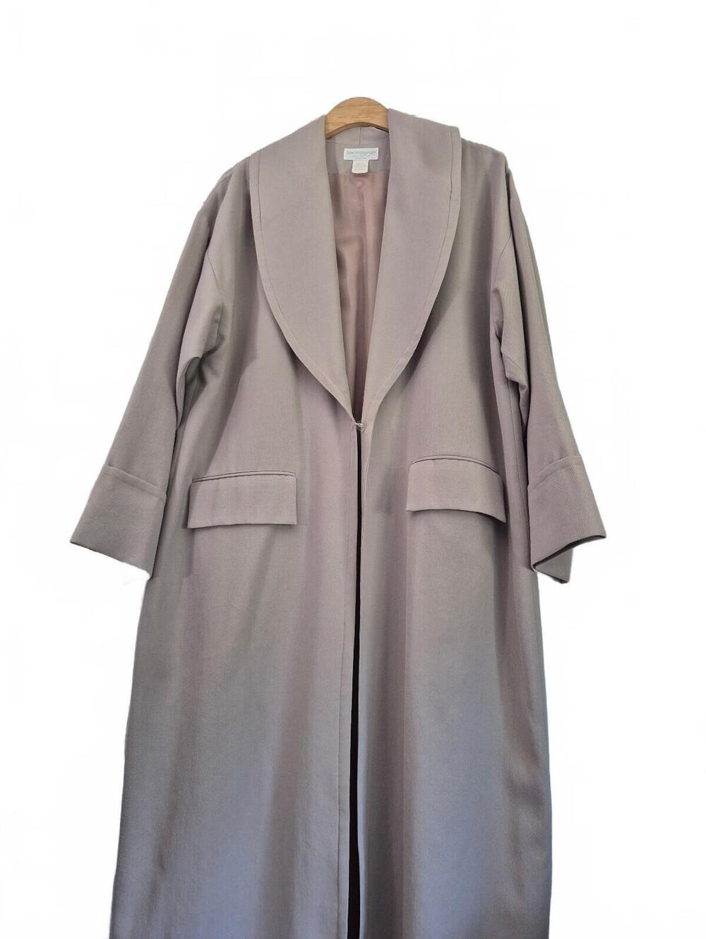 Vintage Lew Magram Collection New York Women’s Long Duster Coat Size 10 Taupe
